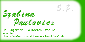 szabina paulovics business card